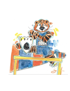 Art by LJD Track and Field Aubie 8x8 Print