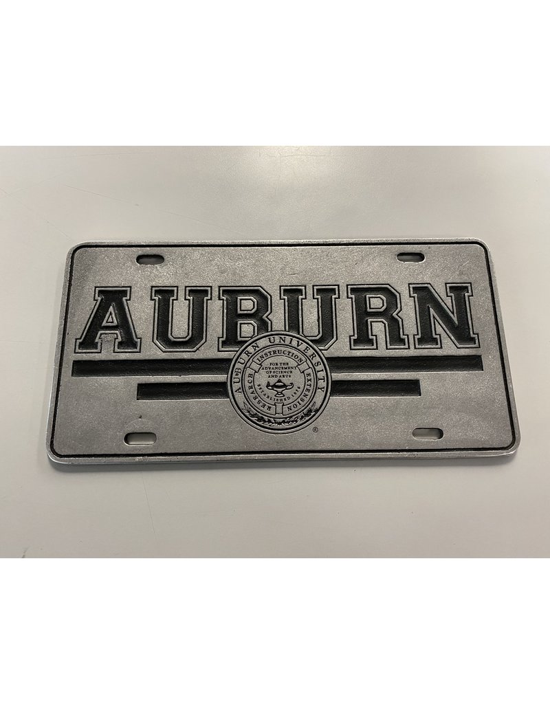 Carson Auburn Seal Bars Pewter License Plate