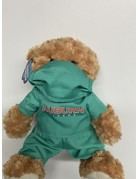 Mascot Factory Louie Plush Bear with Green Auburn Tigers Scrub Set