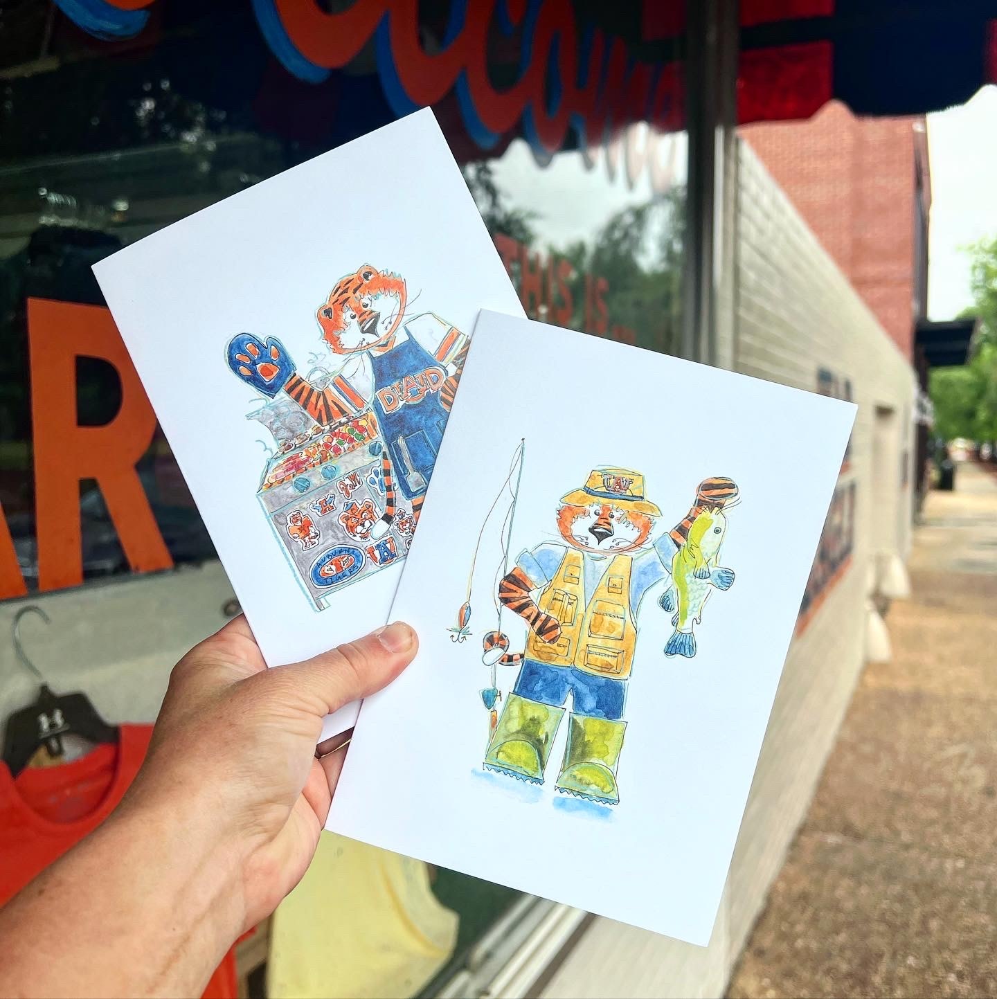 Art by LJD Father's Day Aubie Grilling Card J&M Bookstore Downtown