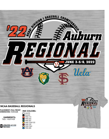 Blue 84 Auburn Baseball 2022 Regional T-Shirt