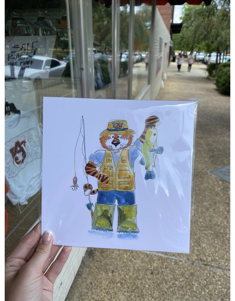 Art by LJD Father's Day - Aubie Fishing Card