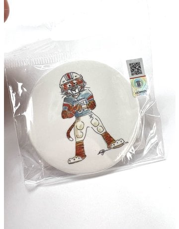 Collegiate Trading Company Watercolor Aubie Football Button