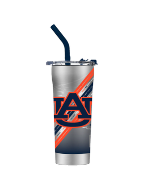 Gametime Lights LLC Auburn 20oz. Stainless Steel Straw Tumbler War Eagle 360 Stripes