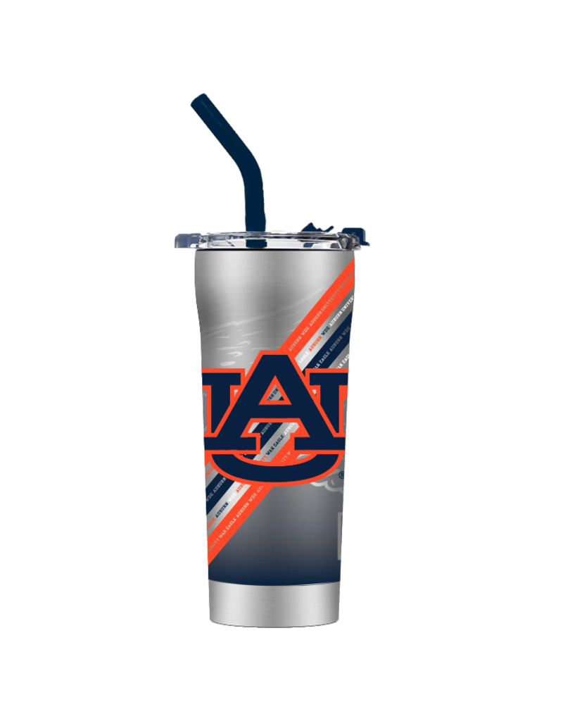 Gametime Lights LLC Auburn 20oz. Stainless Steel Straw Tumbler War Eagle 360 Stripes