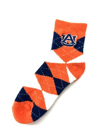 Donegal Bay Auburn Argyle Fuzzy Socks