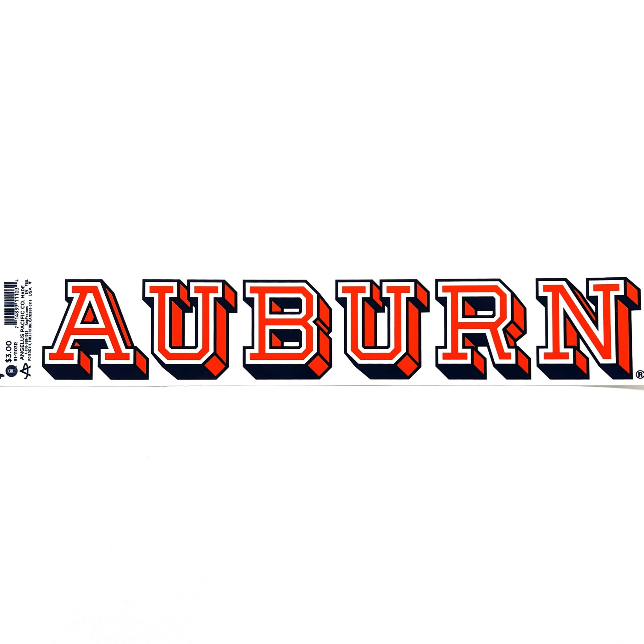 Angelus Pacific Block AUBURN Decal - J&M Bookstore Downtown