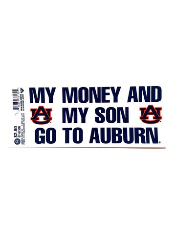 Angelus Pacific My Money and My Son Go To Auburn Decal