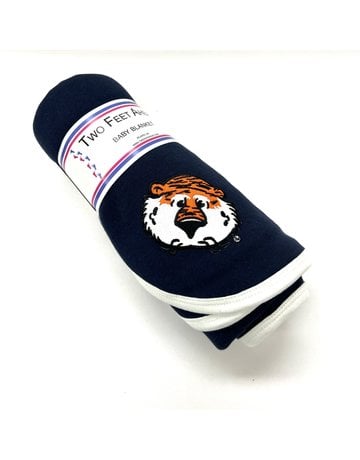 Two Feet Ahead Navy New Aubie Baby Blanket