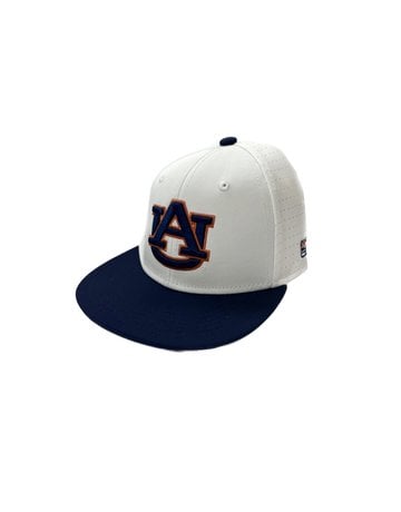 The Game AU Gamechanger White Hat with Navy Bill Fitted Hat
