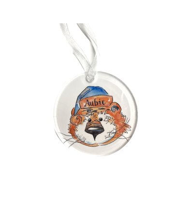 Art by LJD Watercolor Aubieclause Ornament
