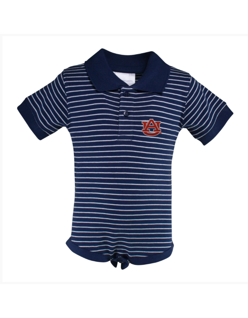 Two Feet Ahead AU Stripe Jersey Golf Shirt