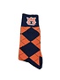 Donegal Bay AU Orange and Navy Argyle Sock