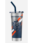 Gametime Lights LLC SS Straw Vault Aubie 20 oz. Tumbler with Lid