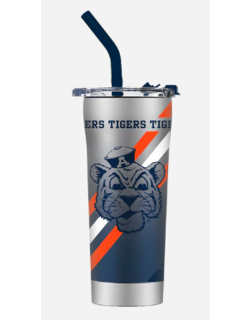 Gametime Lights LLC SS Straw Vault Aubie 20 oz. Tumbler with Lid