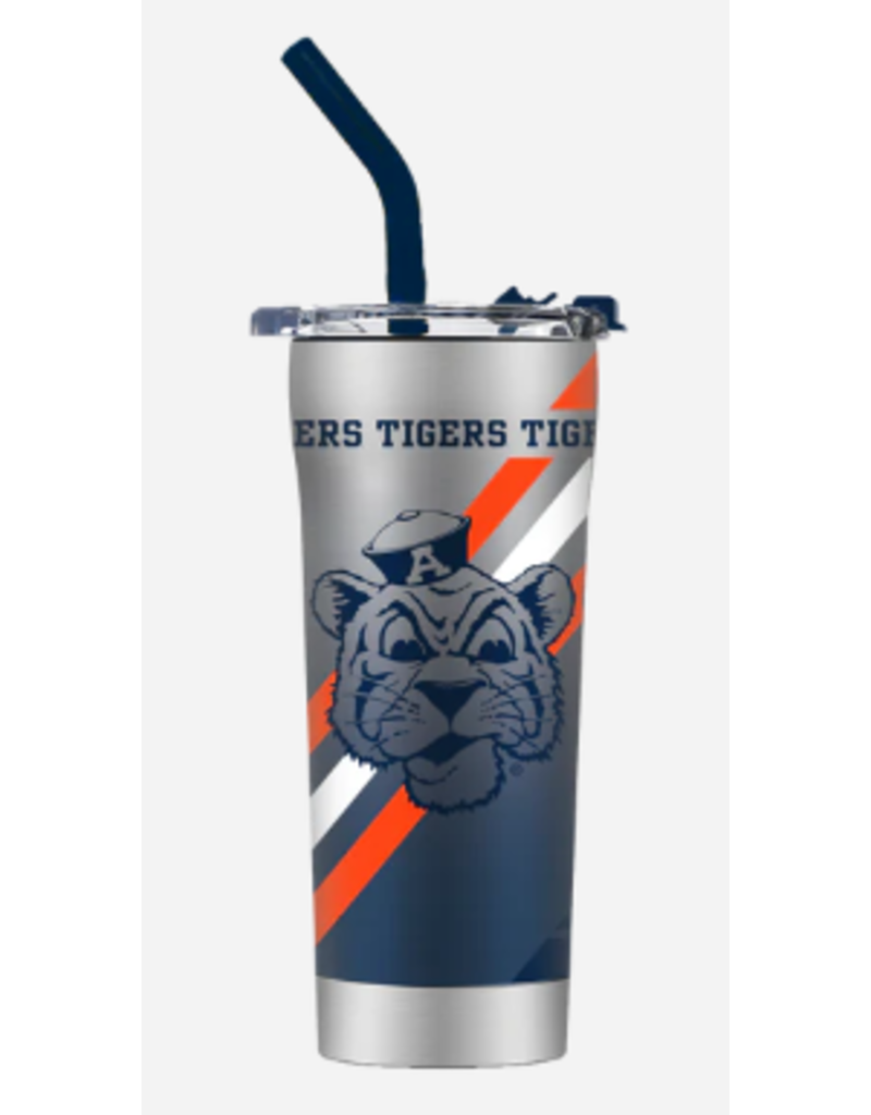 Gametime Lights LLC SS Straw Vault Aubie 20 oz. Tumbler with Lid