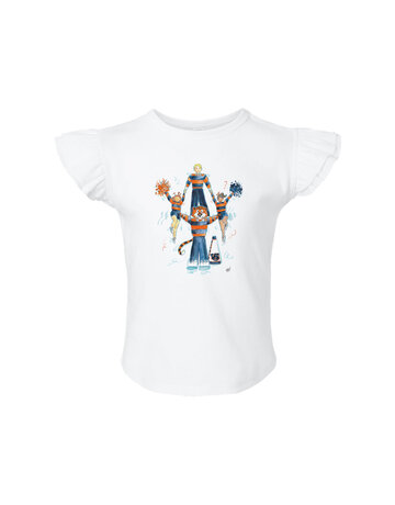 MV Sport Ruffle Sleeve Watercolor Aubie Cheerleading Toddler T-Shirt