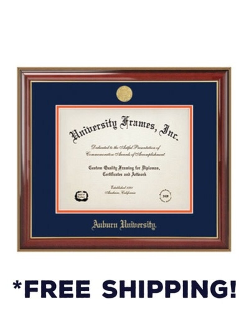 University Frame Diploma Frame B - Classic Mahogany Frame Gold Medallion