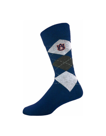 Two Feet Ahead AU Argyle Crew Sock, Navy/White, 10-13