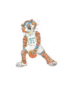 Art by LJD Basketball Aubie 8 by 8 Print