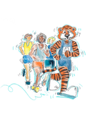 Art by LJD Cross Country Aubie 8x8 Print