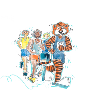 Art by LJD Cross Country Aubie 8x8 Print