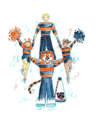 Art by LJD Cheerleader Aubie 8x8 Print