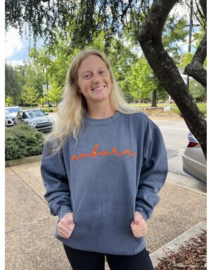 MV Sport Auburn Script Embroidered Crew