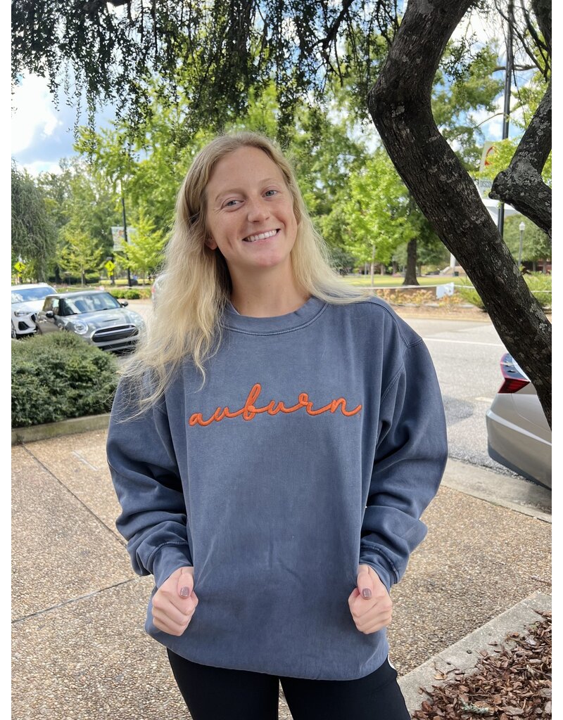 MV Sport Auburn Script Embroidered Crew