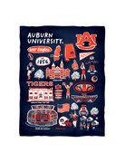 Vive La Fete Minky Blanket Auburn University Tigers 36" x 48"