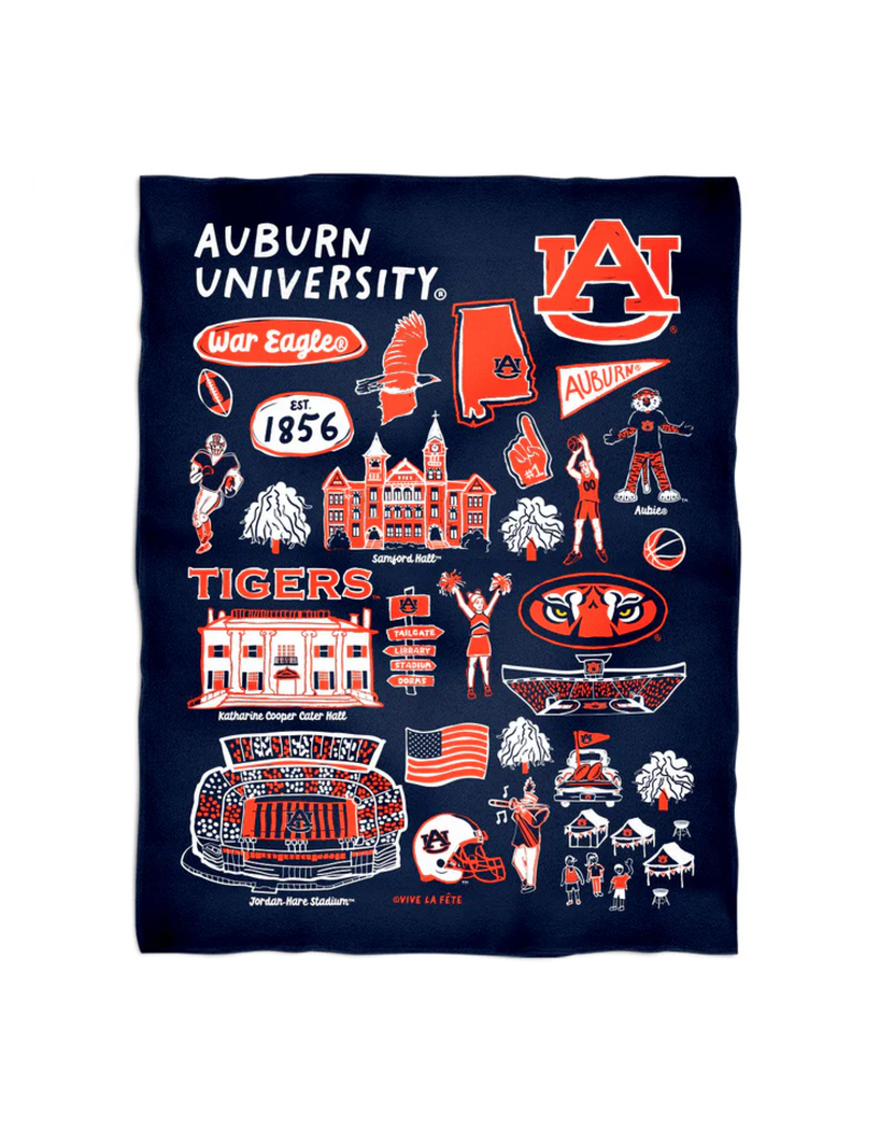 Vive La Fete Minky Blanket Auburn University Tigers 36" x 48"