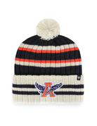 47 Brand Eagle Thru A Ivory Striped Beanie with Pom