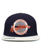 The Game Throwback 80s Circle Two-Tone Flat Bill Hat Navy/White