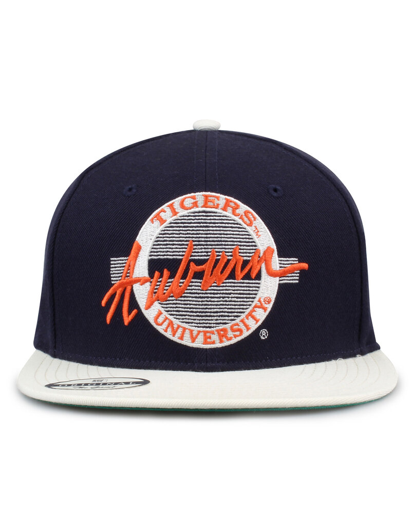 The Game Throwback 80s Circle Two-Tone Flat Bill Hat Navy/White