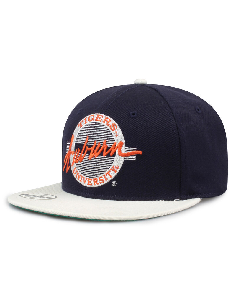The Game Throwback 80s Circle Two-Tone Flat Bill Hat Navy/White