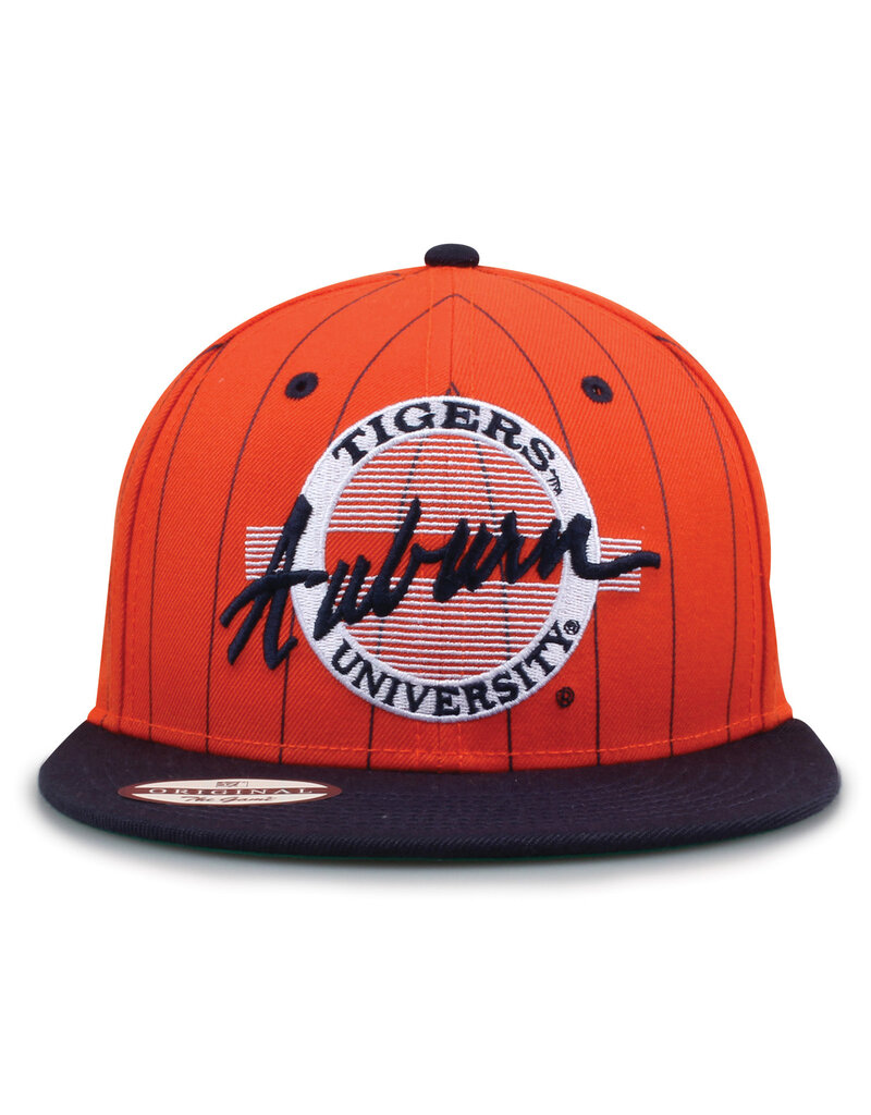 The Game Throwback 80s Circle Two-Tone Flat Bill Hat Orange/Navy