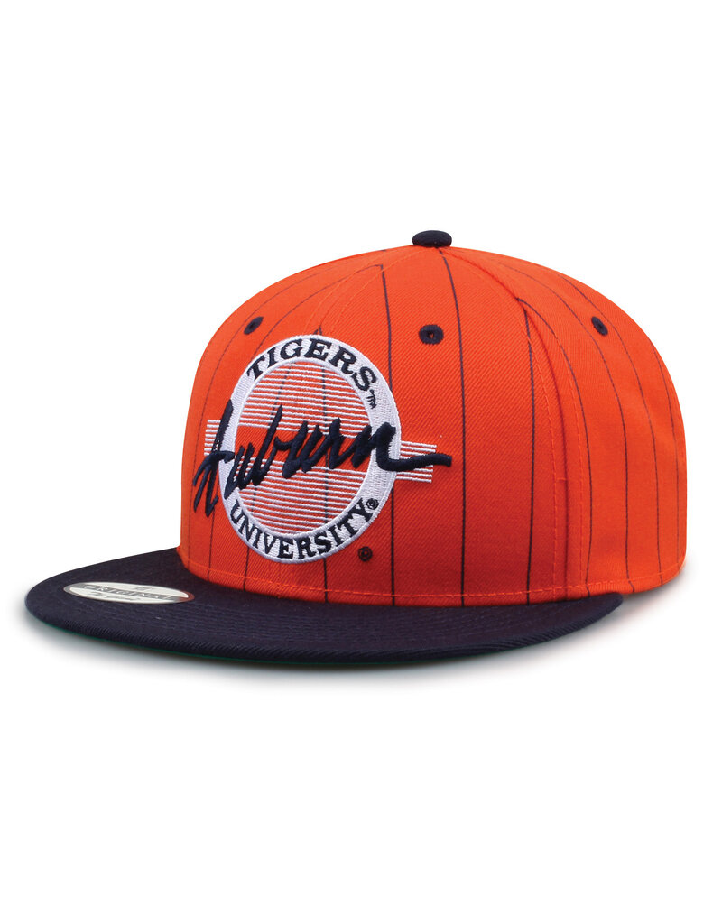 The Game Throwback 80s Circle Two-Tone Flat Bill Hat Orange/Navy