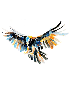 Art by LJD Flying Golden Eagle 18 by 24 Inch Print