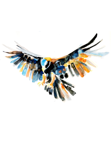 Art by LJD Flying Golden Eagle 18 by 24 Inch Print