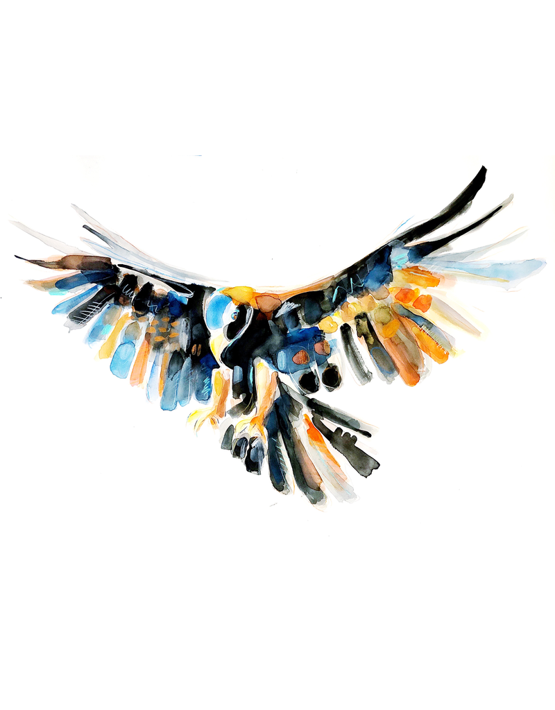 Art by LJD Flying Golden Eagle 18 by 24 Inch Print