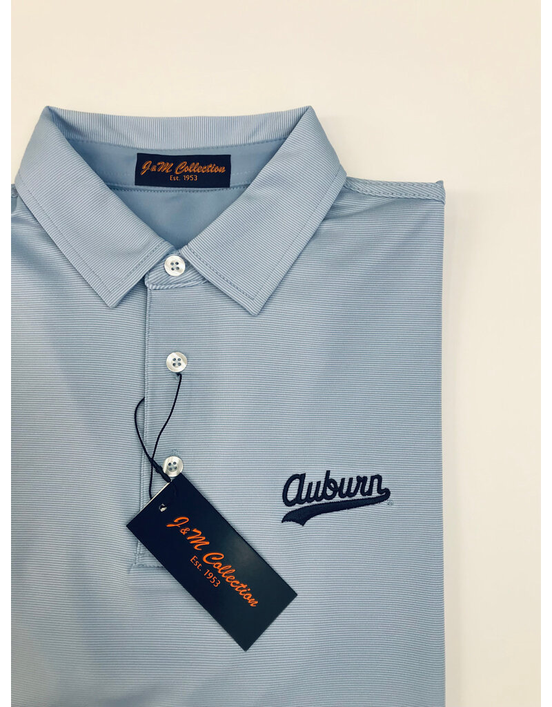 Divots Script Auburn Super thin Stripe Polo