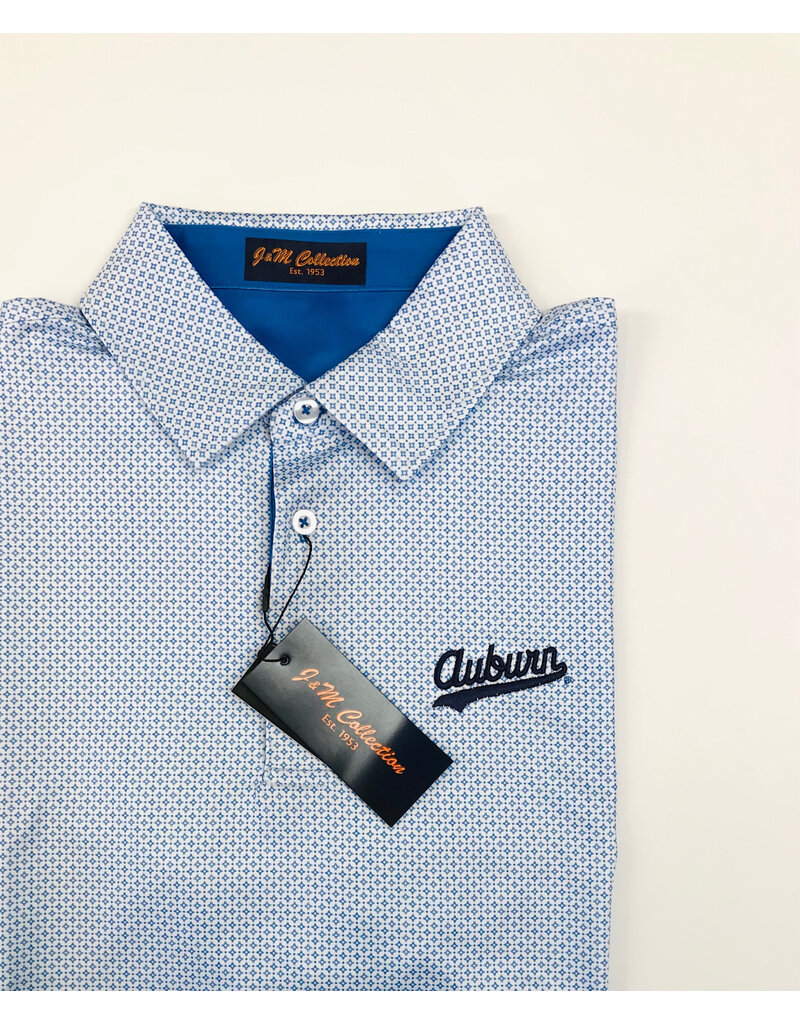 Divots Script Auburn Star Pattern Polo