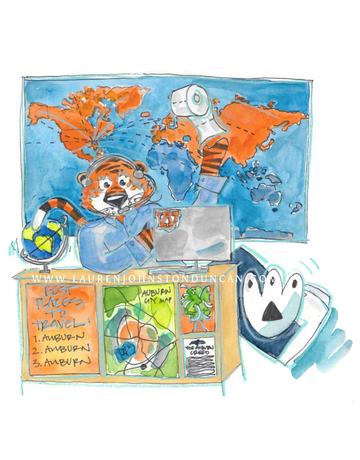 Art by LJD Travel Agent Aubie
