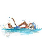 Art by LJD Swimming Aubie