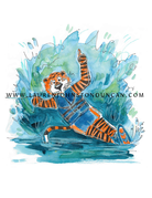 Art by LJD Water Ski Aubie