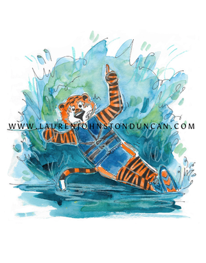Art by LJD Water Ski Aubie