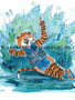 Art by LJD Water Ski Aubie