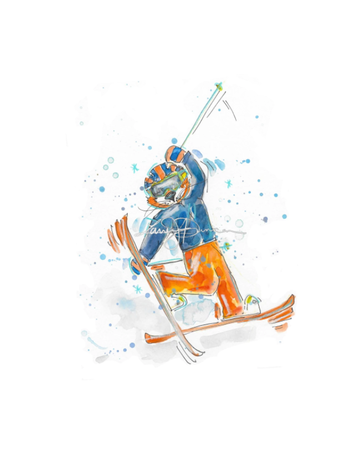 Art by LJD Snow Skiing Aubie