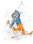 Art by LJD Snow Skiing Aubie