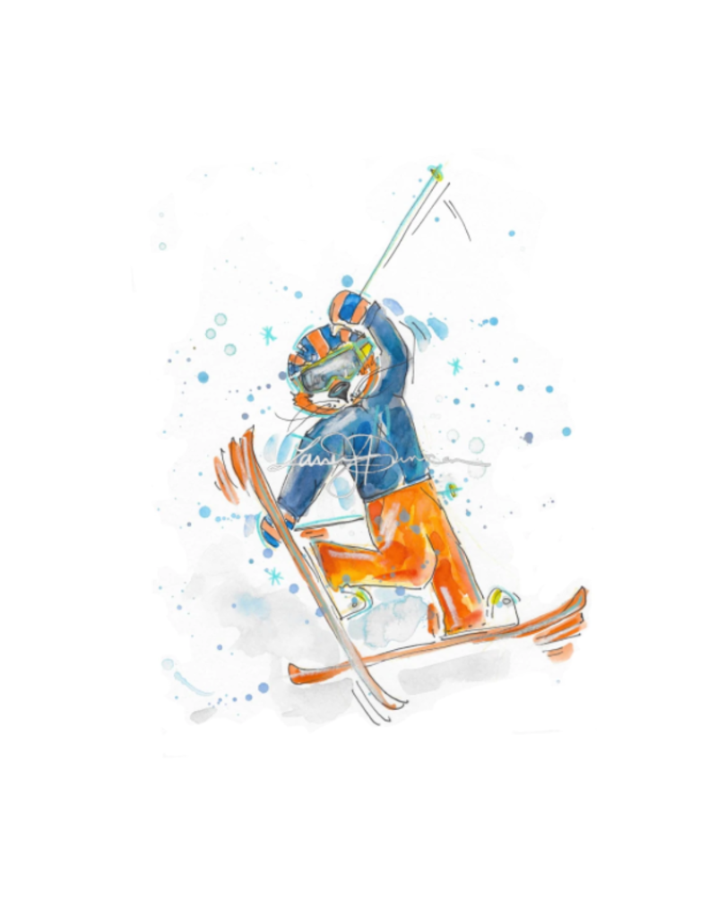 Art by LJD Snow Skiing Aubie